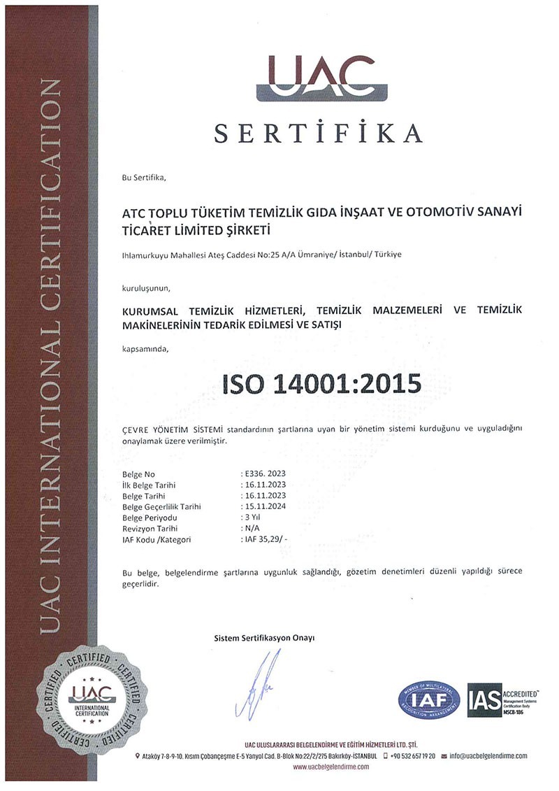 iso 14001 2015 Kalite