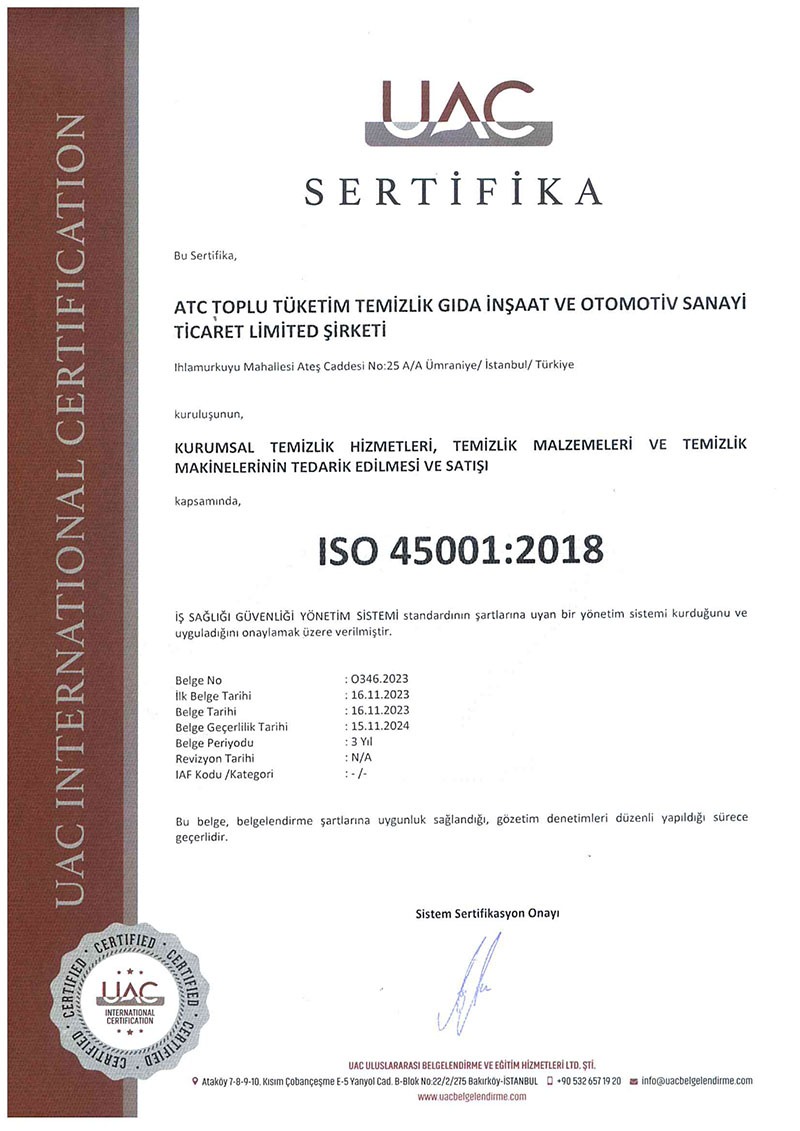 iso 45001 2018 Kalite